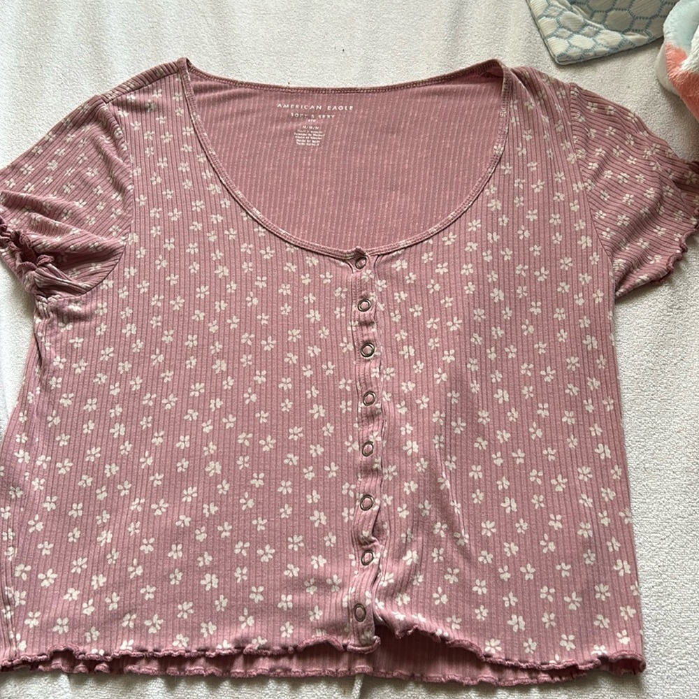 American Eagle floral crop top